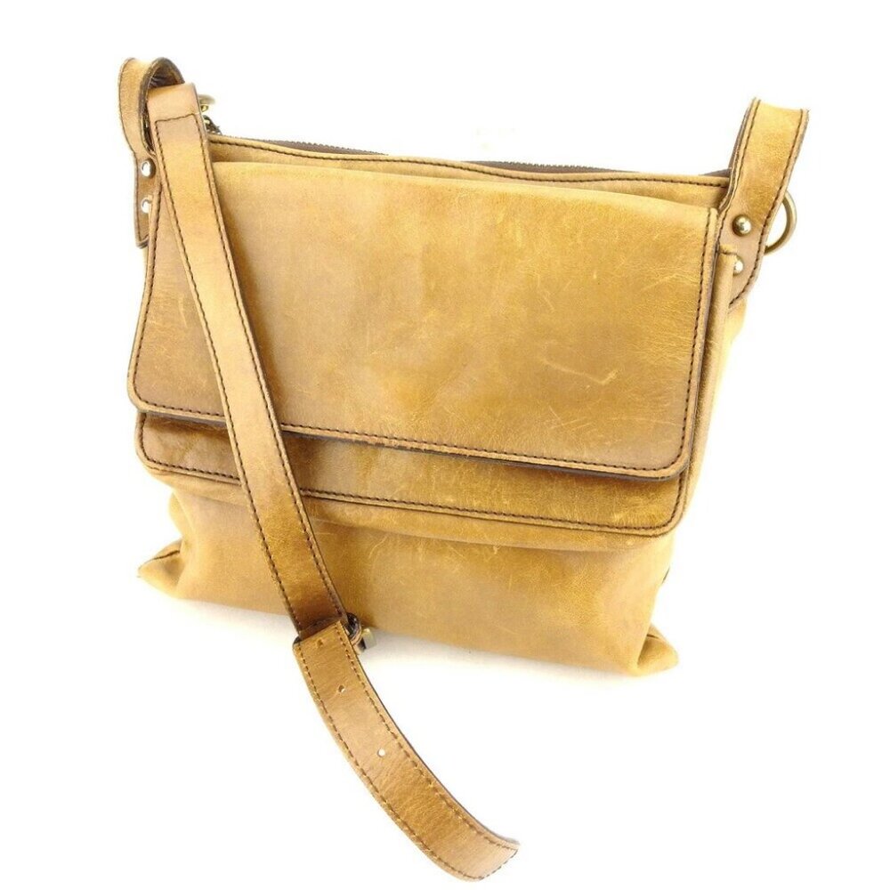 BEAU DESSIN shoulder bag beige leather Authentic USED